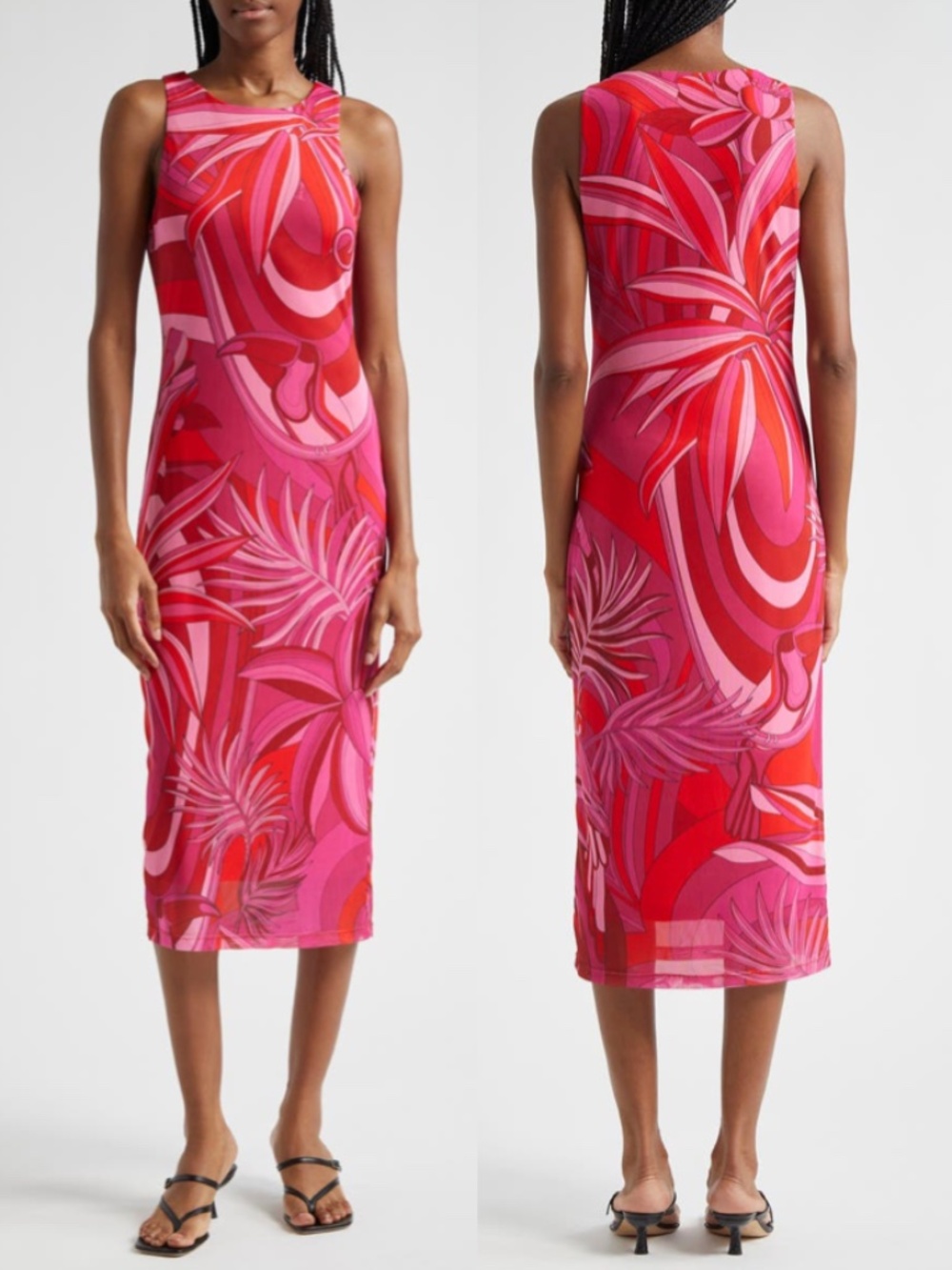 Farm Rio Endless Summer Floral Stretch Tulle Midi Dress Small NWT